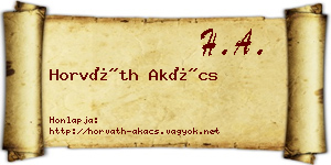 Horváth Akács névjegykártya